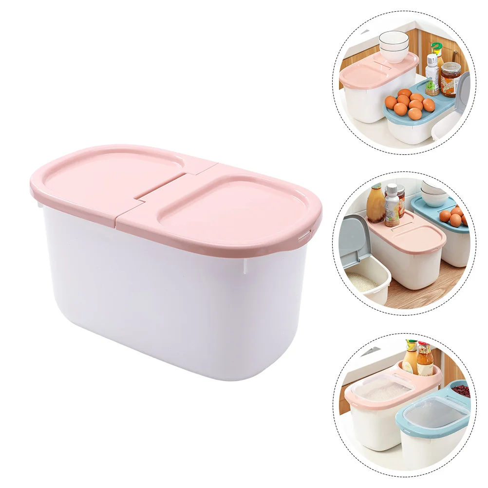 

Storage Container Rice Food Dispenser Grain Containers Cereal Dog Box Bin Flour Lids Countertop Bucket Large Kitchen Sealed Dry