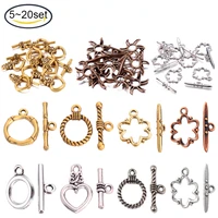 5 20set 14x11x2mm tibetan style alloy toggle clasps antique silver hole 2mm for jewelry necklace making diy