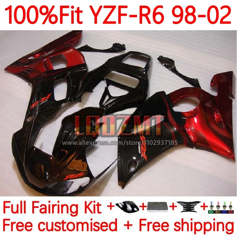 

Red flames Injection Fairing For YAMAHA YZF-R6 YZF R6 R 6 600 YZFR6 1998 1999 2000 2001 2002 YZF600 98 99 00 01 02 Frame 7No.22