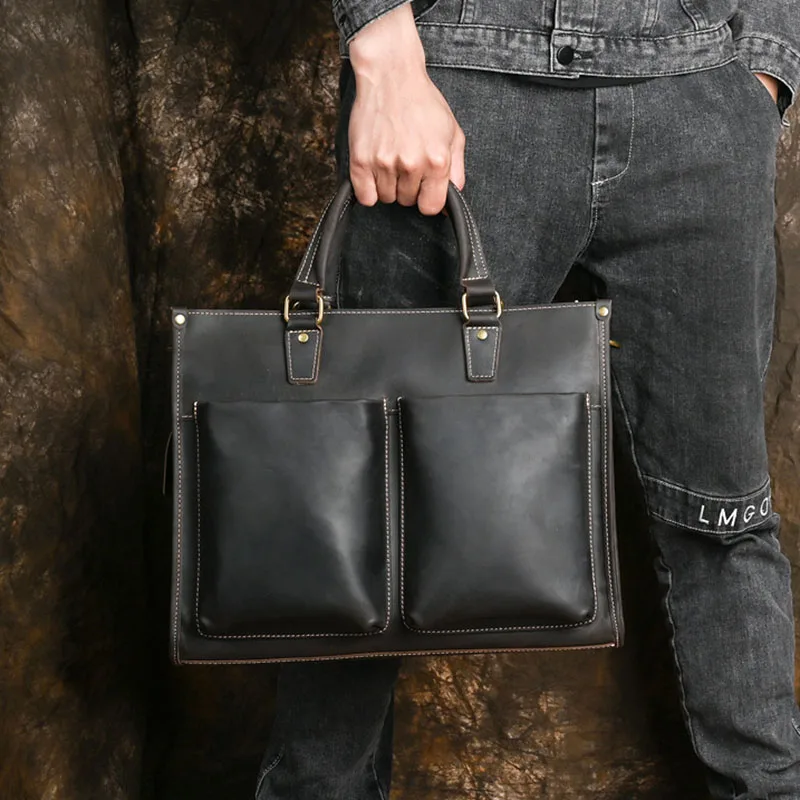 AETOO Manufacturers supply spot retro fashion trend briefcase messenger bag crazy horse leather shoulder bag foreign trade whole