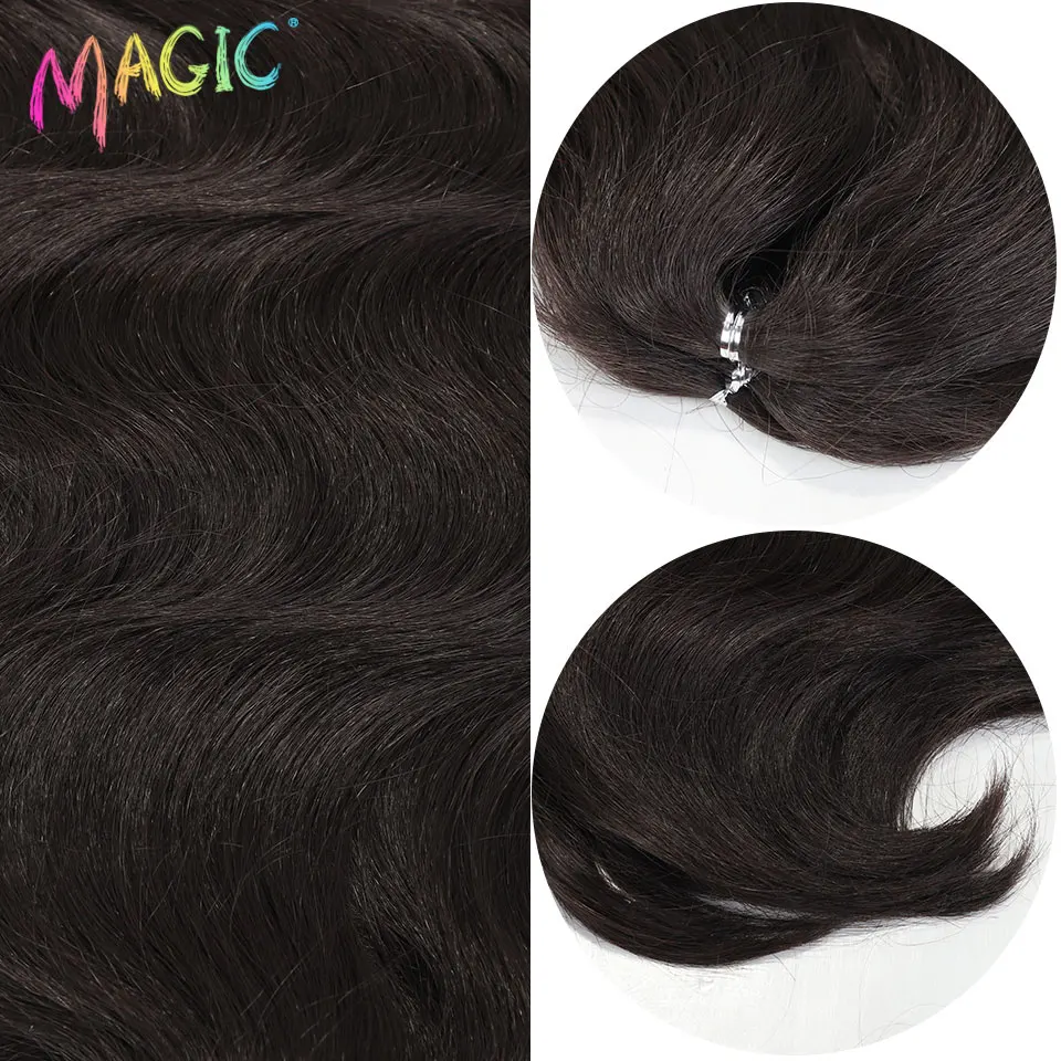 Синтетические волнистые волосы для плетения Magic Body Wave, 24 дюйма, 3 шт., для чернокожих женщин, натуральный черный цвет, искусственные волосы для косичек. (art.: 3920da8ff2109) - 3920da8ff2109