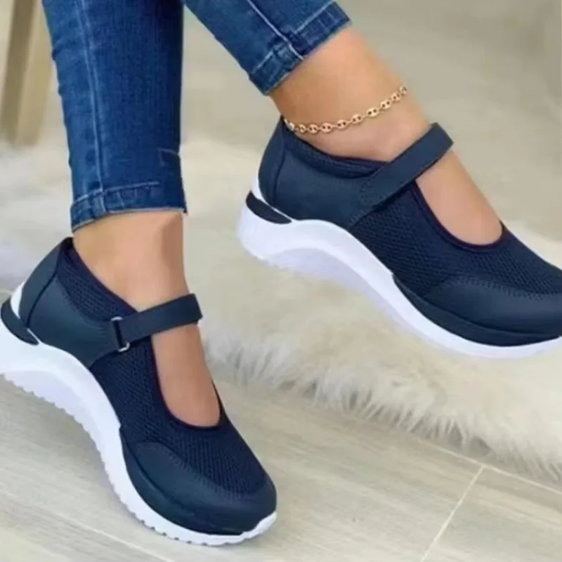 Woman Sneakers New Fashion Casual Shoes Mesh Breathable Designer Velcro Outdoor Walking Zapatos De Mujer