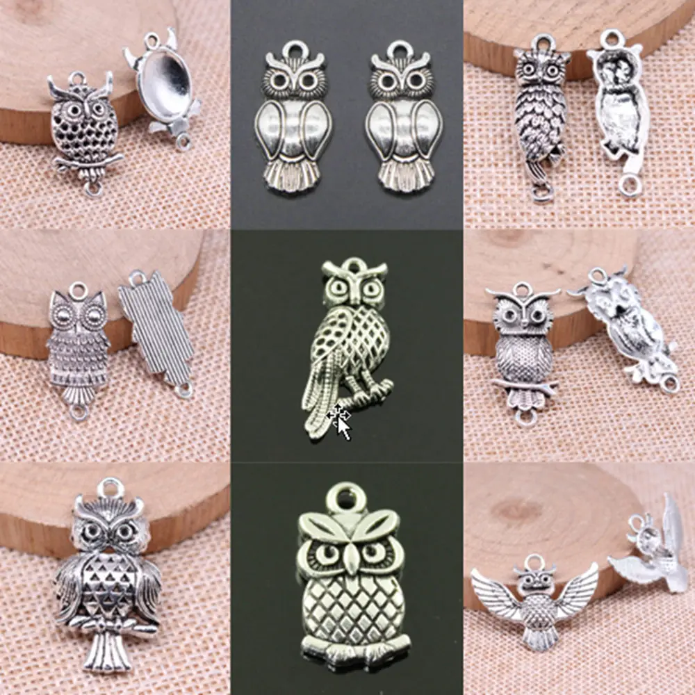 

Flying owl charms for jewelry making handmade Supplies for jewelry Pendant DIY
