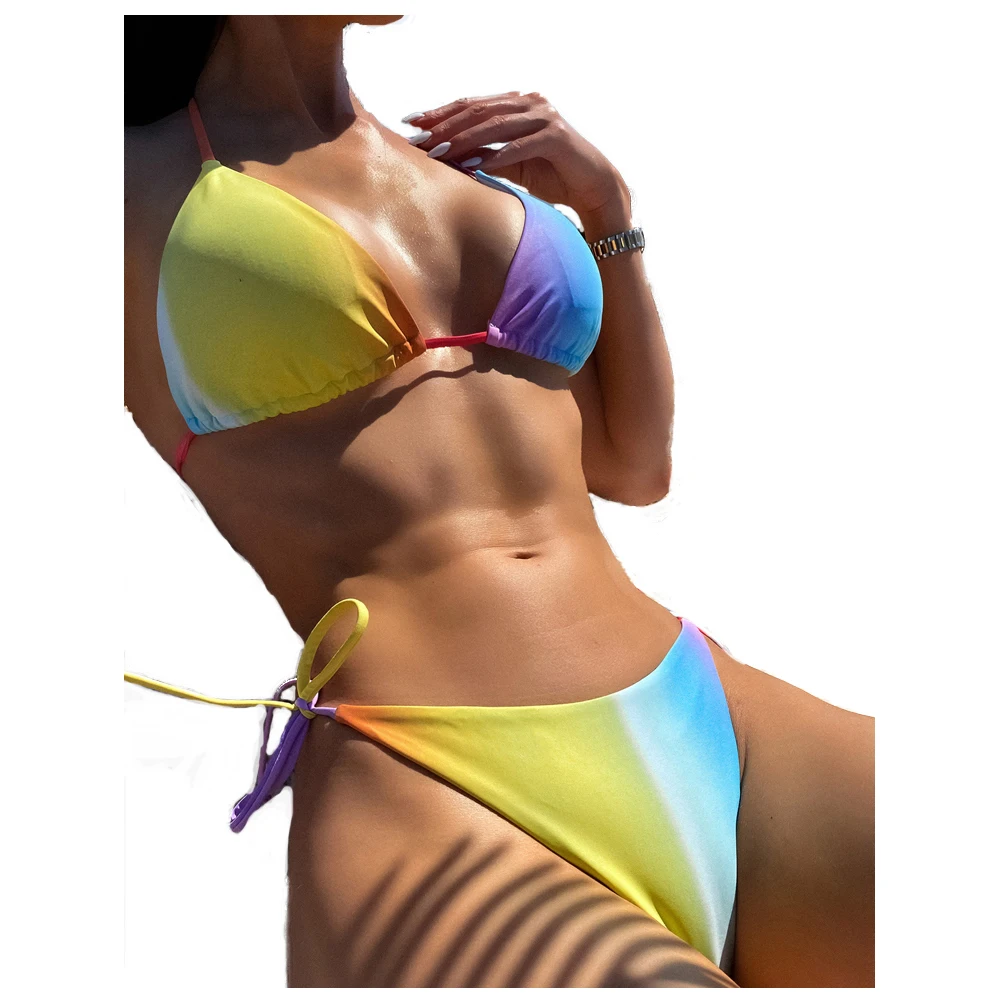 Женский раздвижной купальник-бикини FS купальный костюм из двух предметов с