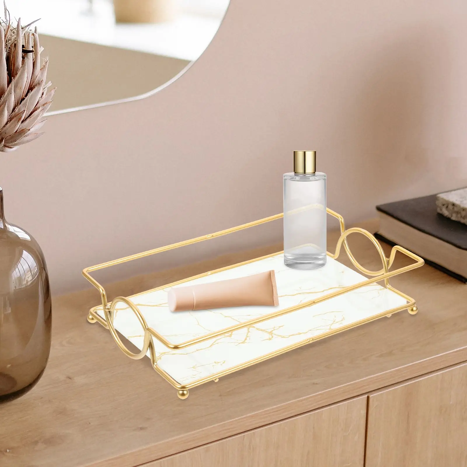 Подносы для ванной комнаты с железной рамой поднос духов комода органайзер