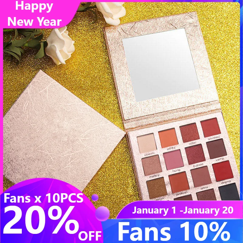 

2021 Hot Sale Colorful Celebrity Style EMI Gold Foil 16-Color Eyeshadow Does Not Fade Beginners Easy on the Makeup