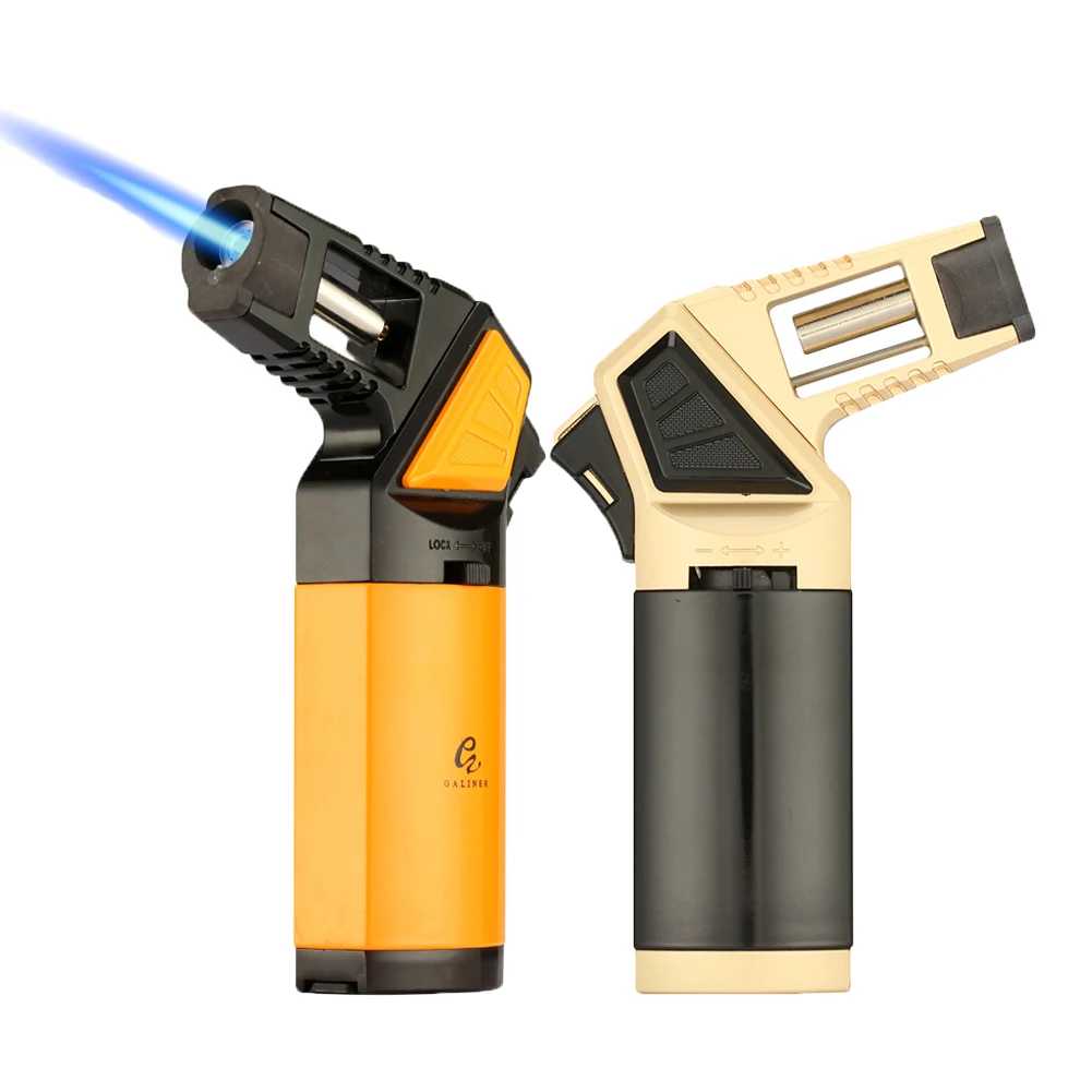 

GALINER Cigar Lighter Windproof Butane Gas Torch Jet Smoking Accessories Refillable Metal Torch Lighter With Punch Puro Cutter