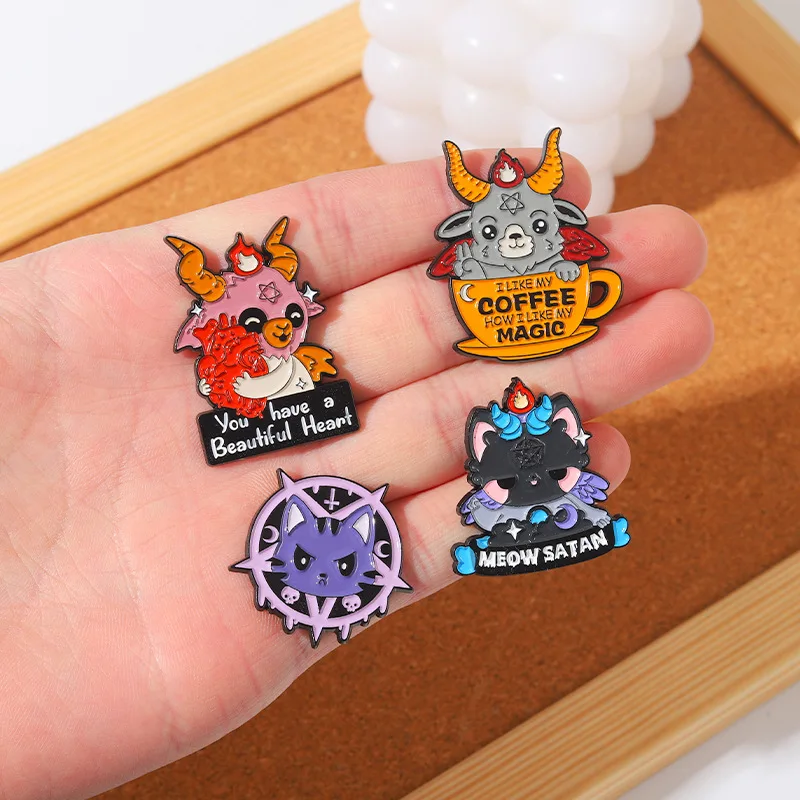 

Fashion Jewelry Fun Little Devil Alloy Brooch Cartoon Dark Hell Pet Enamel Pin Badge Student Clothes Backpack Women Accessories