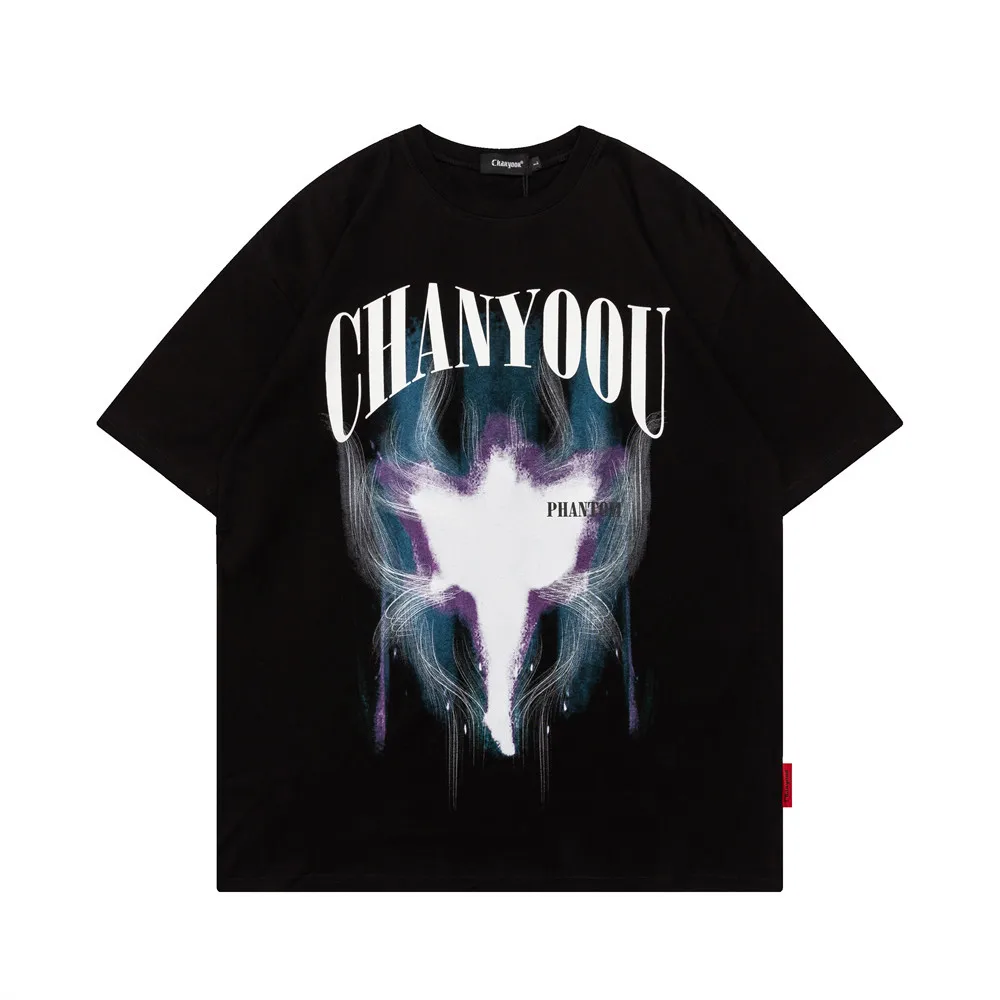 

Футболка GTDOM мужская с принтом научной фантастики, хлопковая рубашка с коротким рукавом и круглым вырезом, черный белый, в европейском и аме...