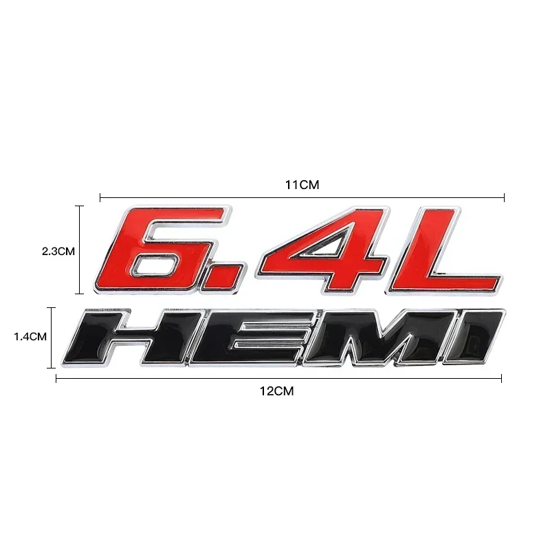 Фото Металлическая эмблема-наклейка 6.4LHEMI для Dodge Challenger Charger Durango Ram 1500 2500 350, для боковых крыльев и задней двери пикапов №3