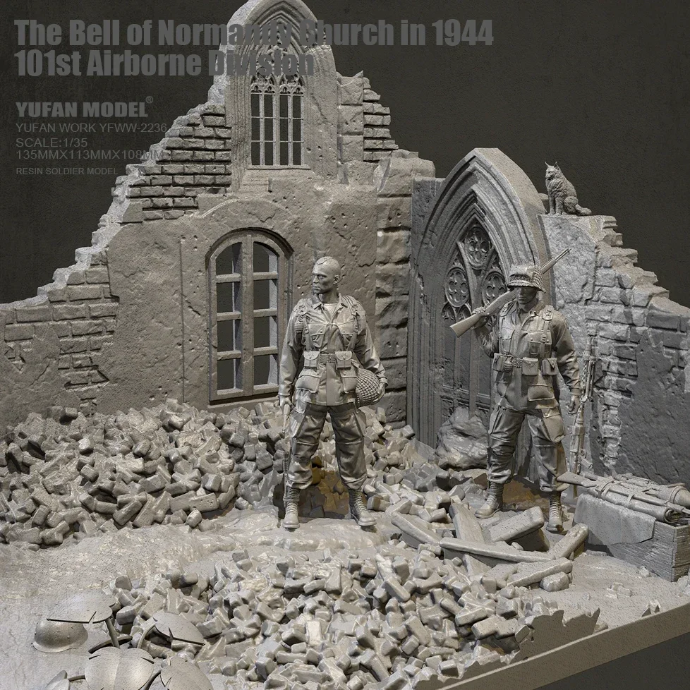 YUFAN MODEL1/35 фигурка солдата из смолы модель сцены (солдат2 + платформа сцены)