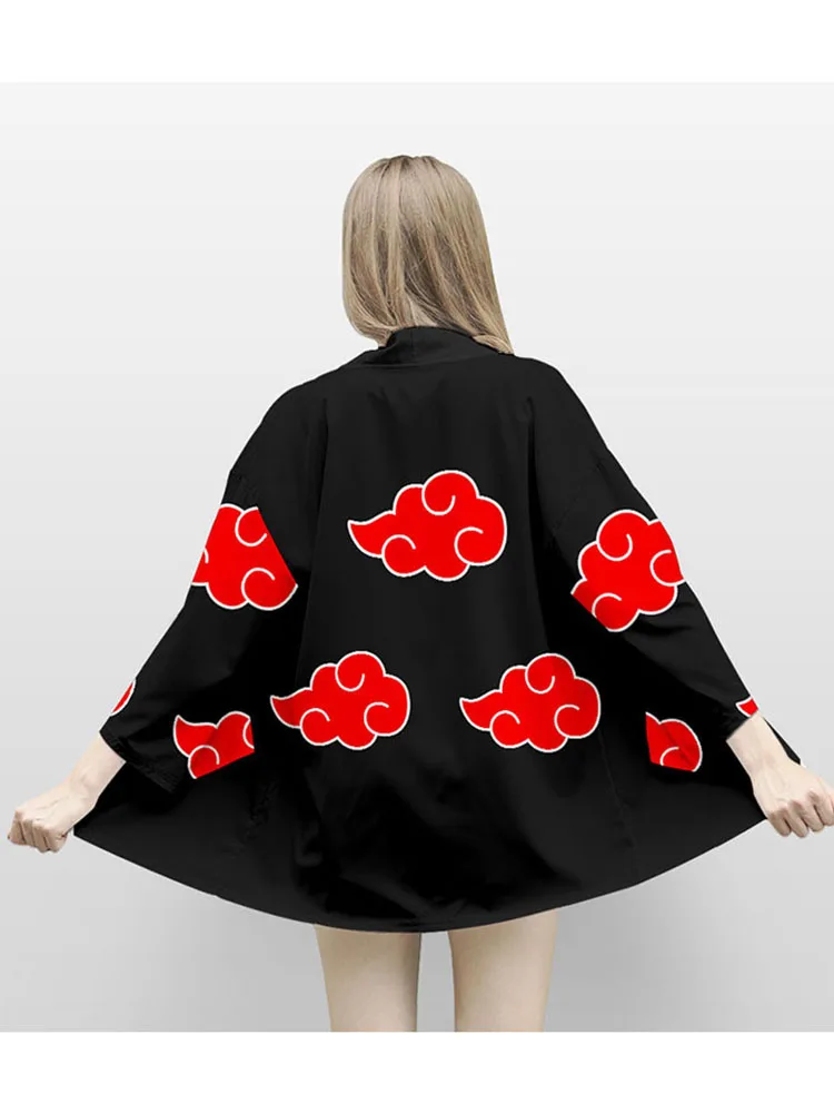 Аниме Наруто Коноха Учиха Символ Японский Кимоно Саске Шаринган Плащ Косплей Костюм Взрослый Мужская Куртка Кардиган Хаори Подарки.