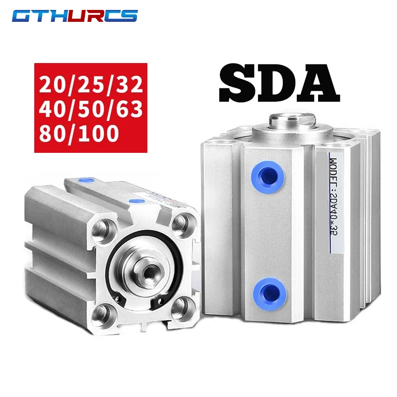 

Air Pneumatic Cylinders In The Spring SDA Compact Airtac Type 16 20 25 32 40 50 63mm Bore to 5 10 15 20 25 30 35 40 45 50 Stroke
