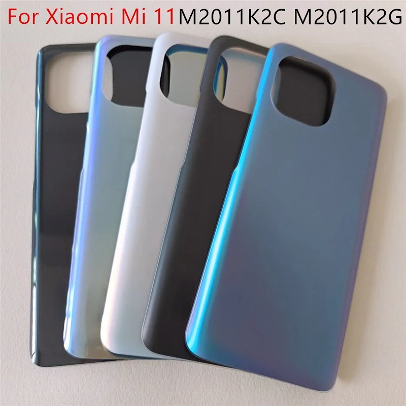 

With Adhesive Replace For Xiaomi Mi 11 M2011K2C M2011K2G Mi11 Battery Back Cover 3D Glass Panel Rear Door Battery Housing Case