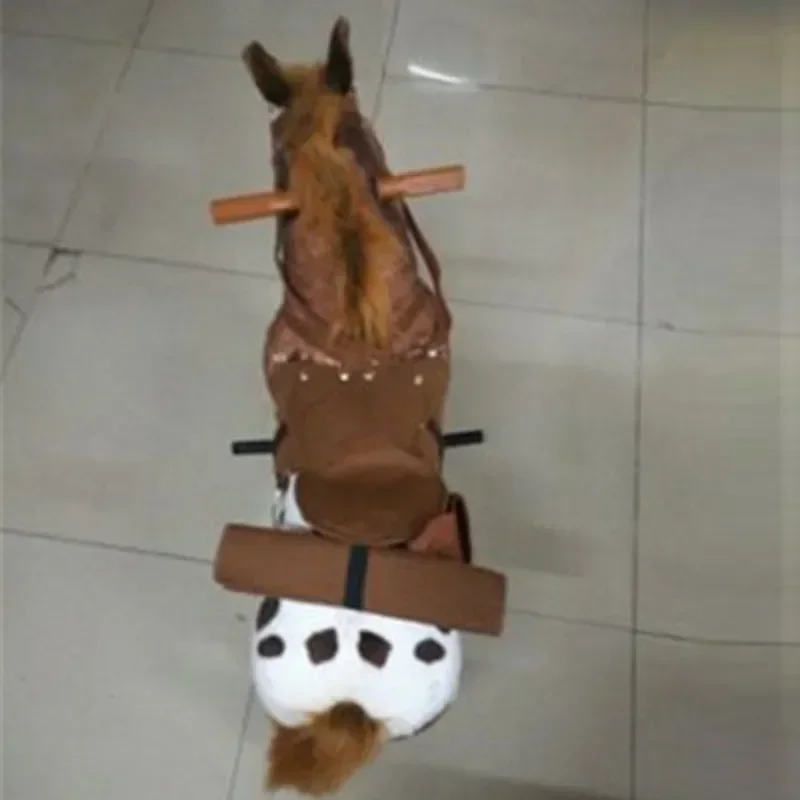 80 см 31 дюйм плюшевая игрушка High Ride on Horse с колесиками мягкие игрушки троянская