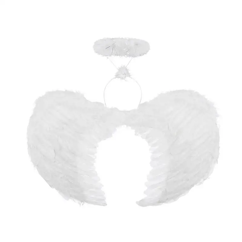 

Angel Wings White Angel Wings And Halo Headband With Wand For Kids Girls Angel Costume Fairy Wings Feather Angel Wings For