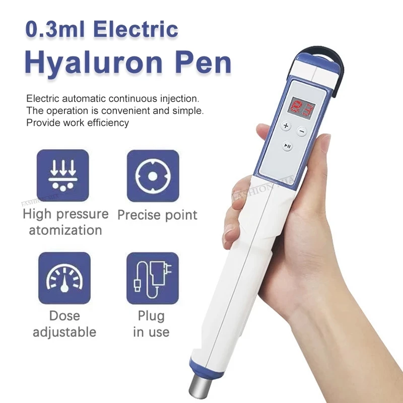 

Auto Filler Hyaluron Equipment Electric Hyaluronic Acid Pen 0.3ml Lip Injector Meso Gun for Lip Lift Skin Injection Anti Wrinkle