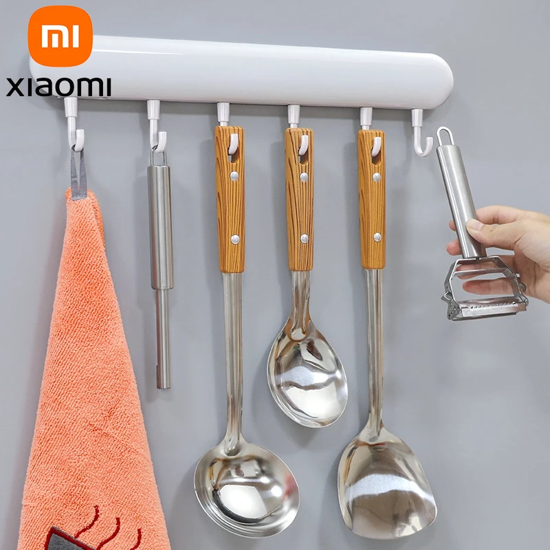 

Многофункциональный кухонный крючок для хранения Xiao Mi, стеллаж для кухонной утвари, стеклянная чашка, кухонный Органайзер, аксессуары для в...