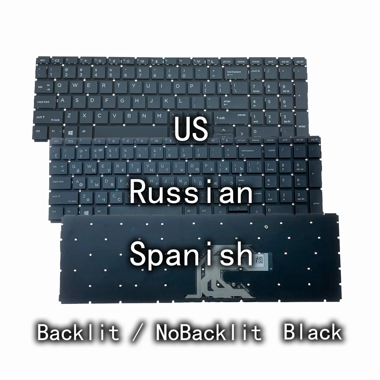 

New US RU SP Laptop Backlit Keyboard For HP Probook 450 G6 455R G6 455 G6 450 455 G7 Notebook PC Replacement