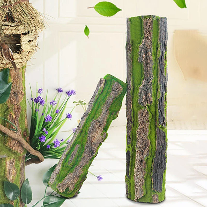 DIY Wall Decoration Green Plant Bark Artificial Bark Indoor Pipe Decoration Material Artificial Moss For Water Pipe Pillar Cover