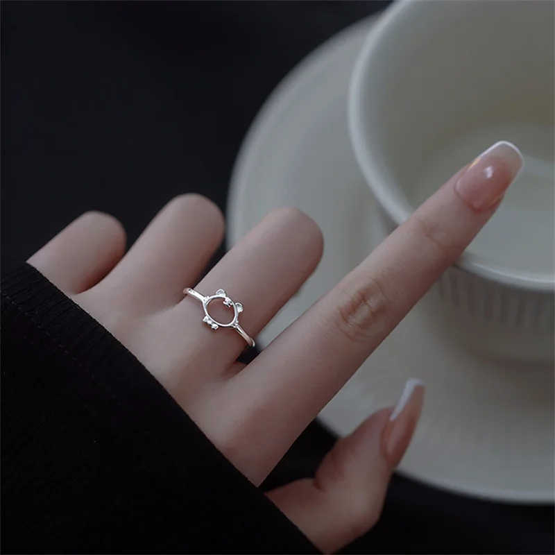 

Lovely Animals Ring 925 Silver Luxury Jewelry Adjustable Ring Women Birthday Anniversary Gifts Jewelry Accessories Charm
