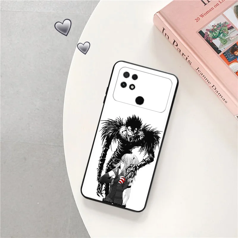 Черный матовый чехол для телефона Xiaomi Poco C61 M5 M5s X5 Pro 5G C51 C50 C40 X4 X3 F5 M4 M3 F3 GT Soft Death Note