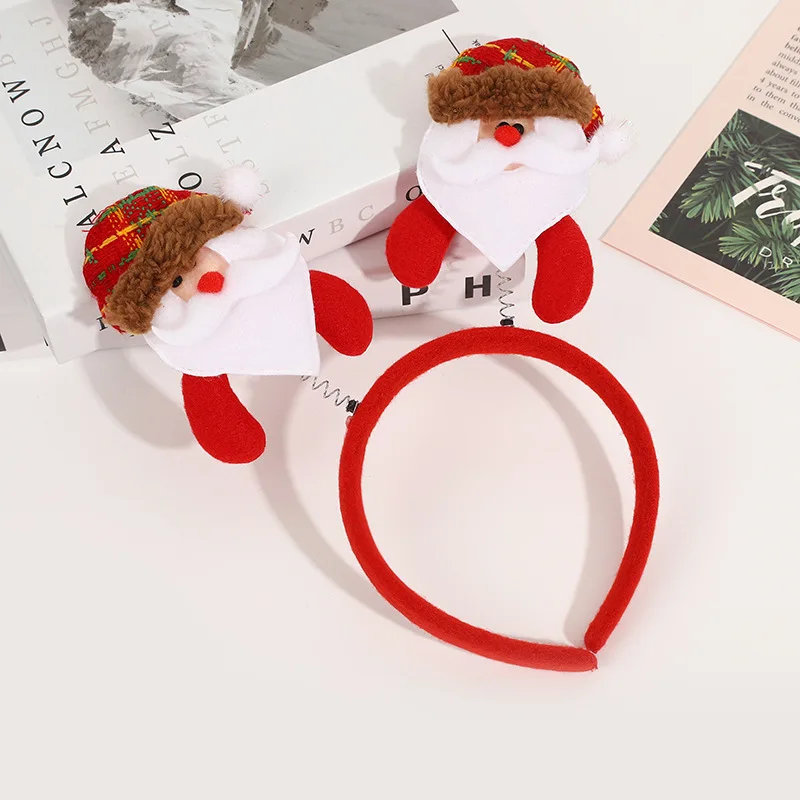 Модные рождественские повязки на голову с красными бантами для женщин и девочек