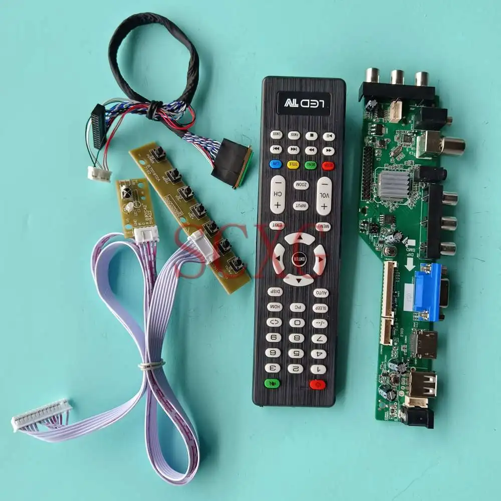 

Fit B140XW02 V1 LVDS 40 Pin LCD Screen DVB Digital Signal 1366 768 14" VGA HDMI-Compatible USB AV Control Driver Board DIY Kit