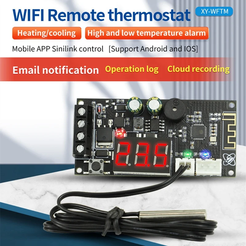 

Remote WIFI Thermostat High Precision Temperature Controller Module Cooling And Heating APP Collection Easy Install