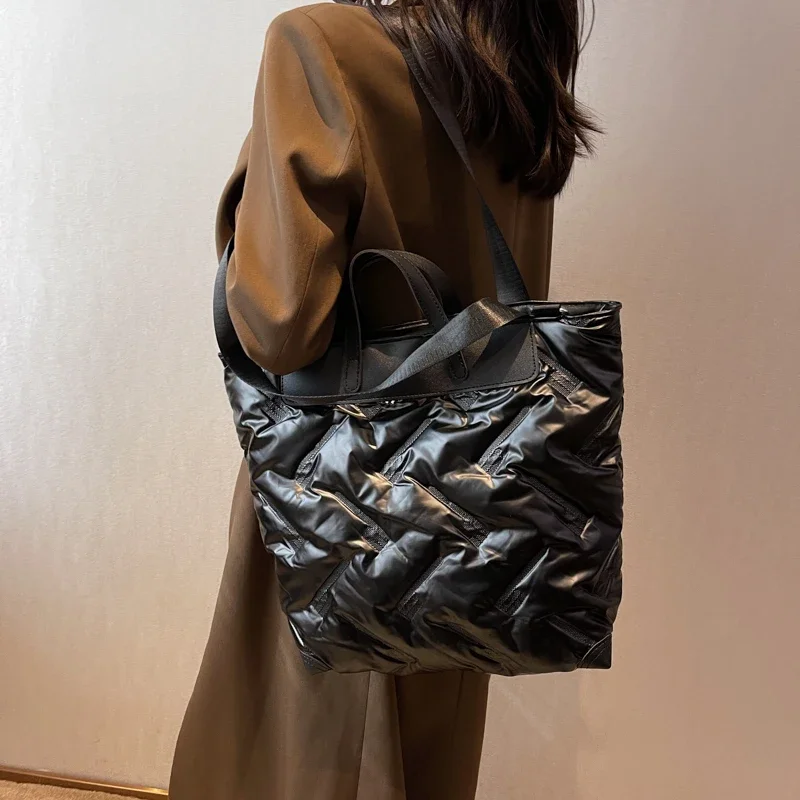 Зимняя большая тканевая сумка-тоут для женщин 2023 трендовая дизайнерская сумка