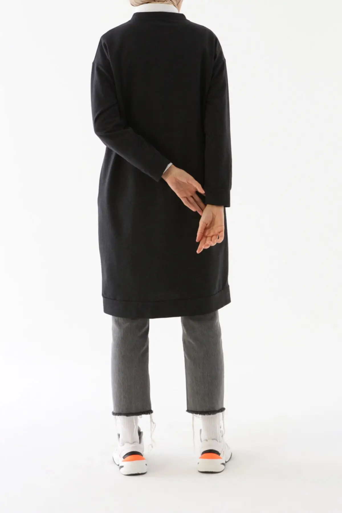 

Anthracite Basic Printed Tunic Sweater Women Muslim Tunic 2021 Fashion