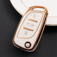 soft shell tpu material car key case cover for peugeot for citroen c1 c2 c3 c4 c5 ds3 ds4 ds5 ds6 auto key shell accessories