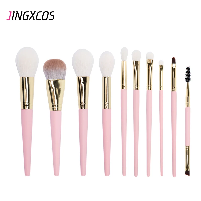 Набор кистей для макияжа JINGXCOS 10 шт./компл. профессиональные кисти из натурального