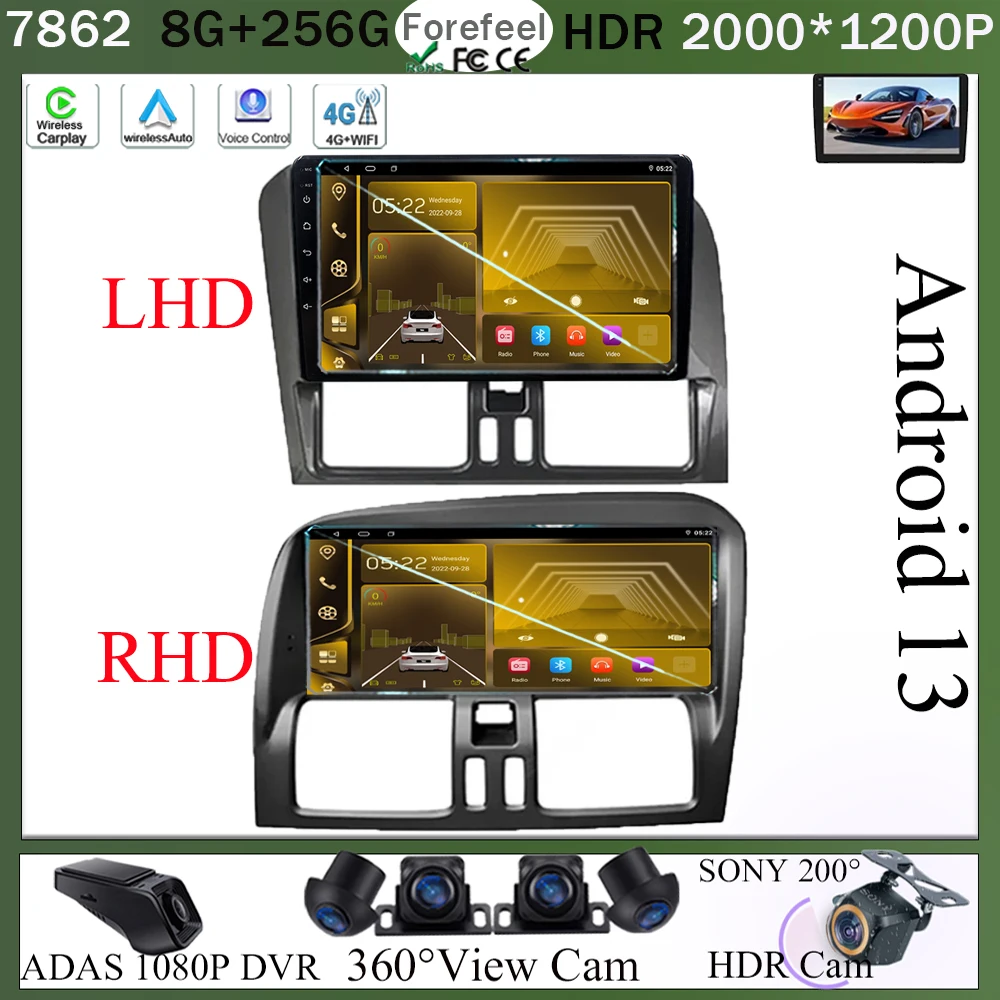 Для Volvo XC60 XC 2008-2018 Автомобильный Android 13 Авто Радио Мультимедийный Плеер GPS