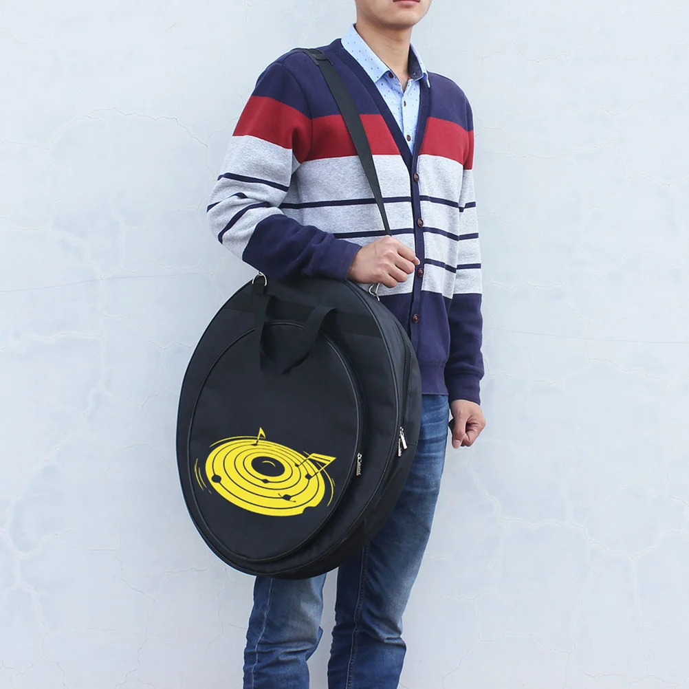 

Cymbal Case Cymbal Storage Bag With Handle Instrument Holder Round Black Tote Bags Purse
