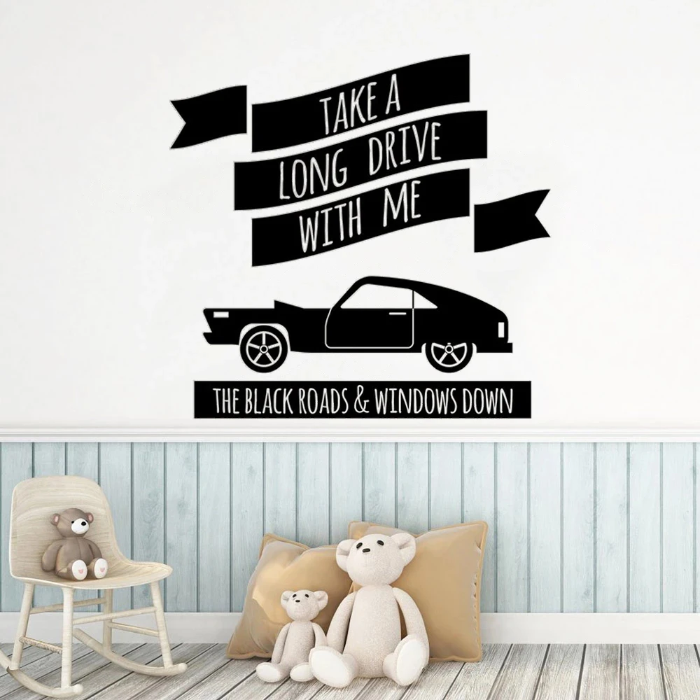 

Exploring Travel Stickers Take A Long Drive With Me Quotes Wall Decals Vinyl Murals Letter Livingroom Home Decor Poster HJ1209