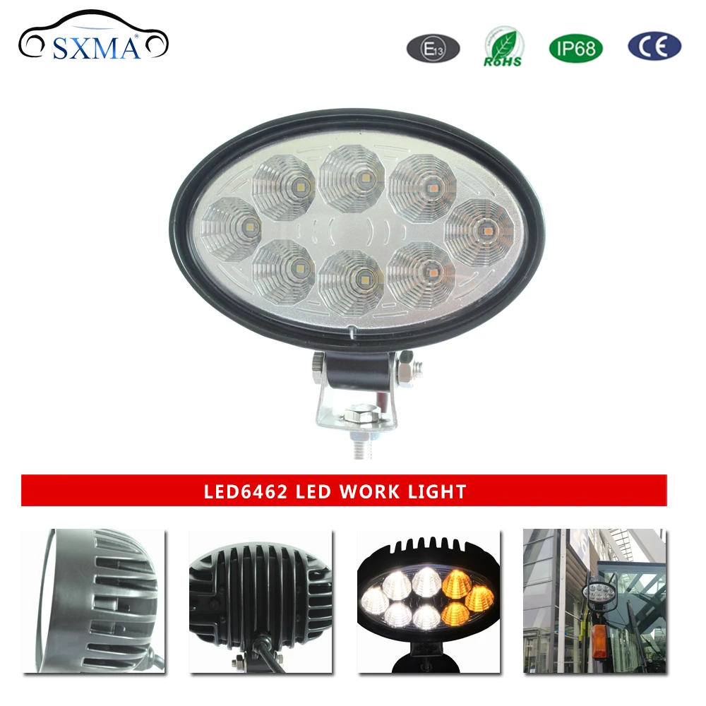 

SXMA LED Work Light Headlight Forklift Light Oval 24W for Forklift Work Truck