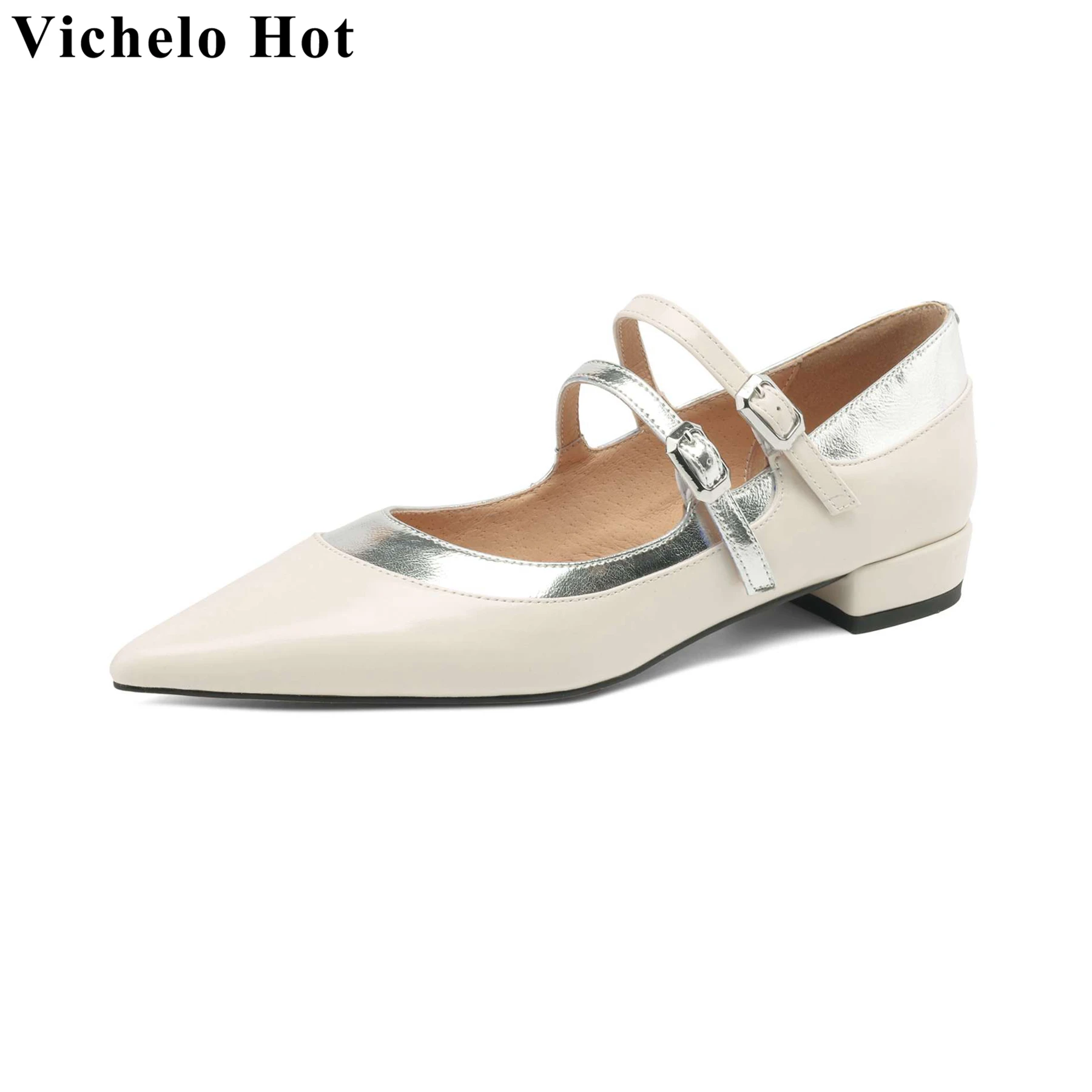 Женские туфли-лодочки с острым носком Vichelo офисные элегантные туфли из овечьей