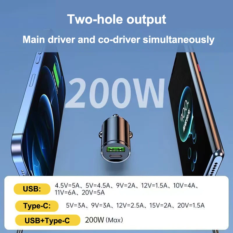 Новое автомобильное зарядное устройство USB Type-C Адаптер быстрой зарядки для Lexus ES