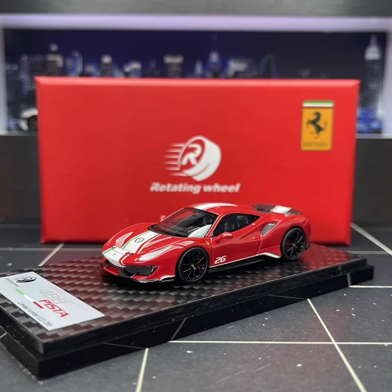 Фото RW 1:64 488 PISTA многоцветная ограниченная серия миниатюрная модель автомобиля из смолы, украшение для взрослых, игрушка для мальчиков, детский подарок №2