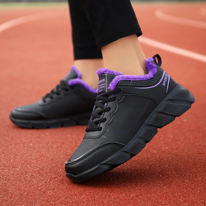 

Winter Outdoor Running Shoes Women Keep Warm Snow Shoes Comfortable Casual Sneakers Ladies Non-slip Sport Jogging Shoes with Fur