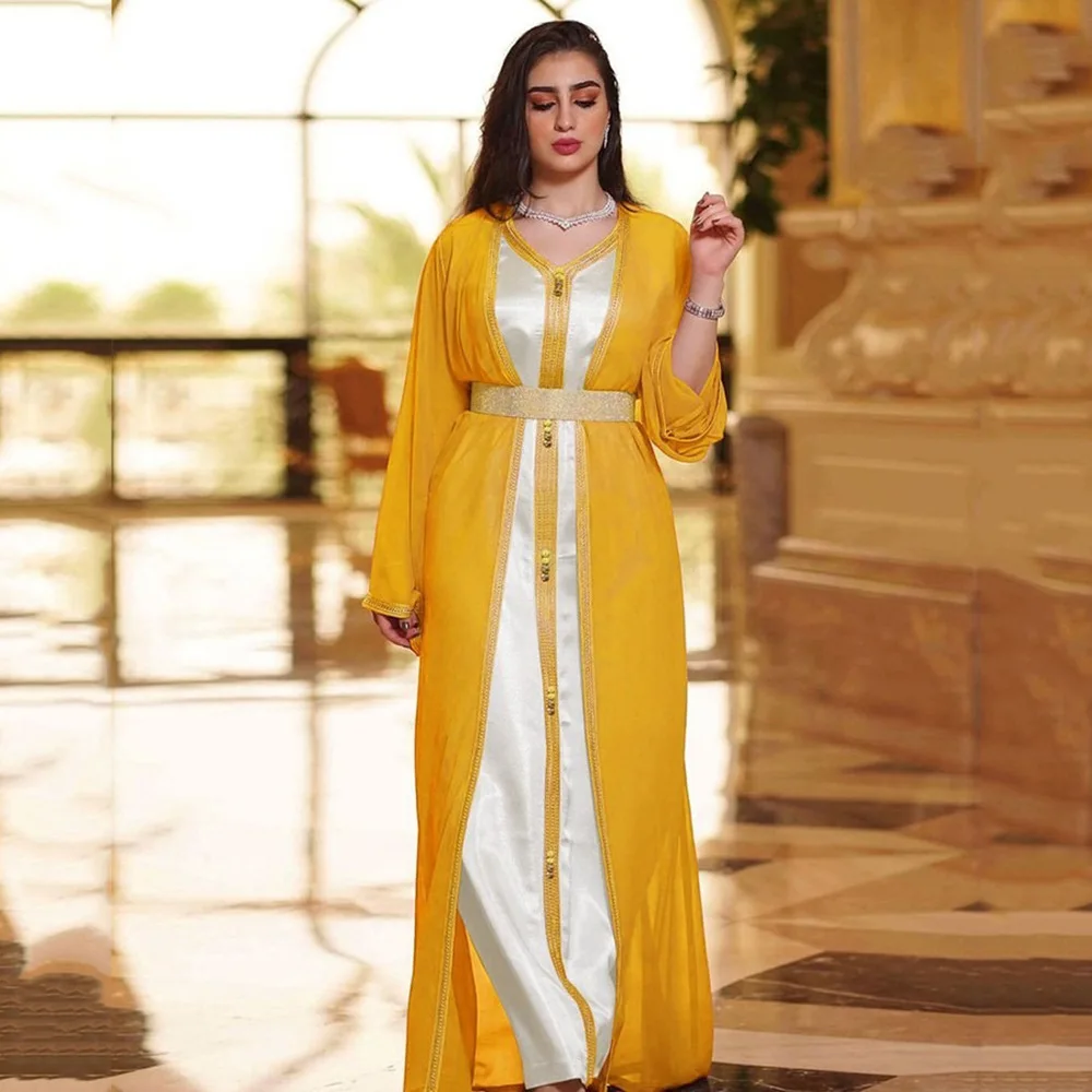 Autumn India Muslim Shirt Dress Women Abaya Hijab Dresses Jilbab Turkey Islamic Vestidos Elegant India Moroccan Kaftan Elbise