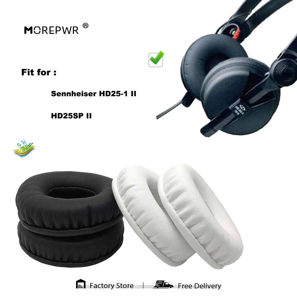 

Morepwr New Upgrade Replacement EarPads for Sennheiser HD25-1 II HD25SP II Headset Parts Leather Cushion Velvet Earmuff