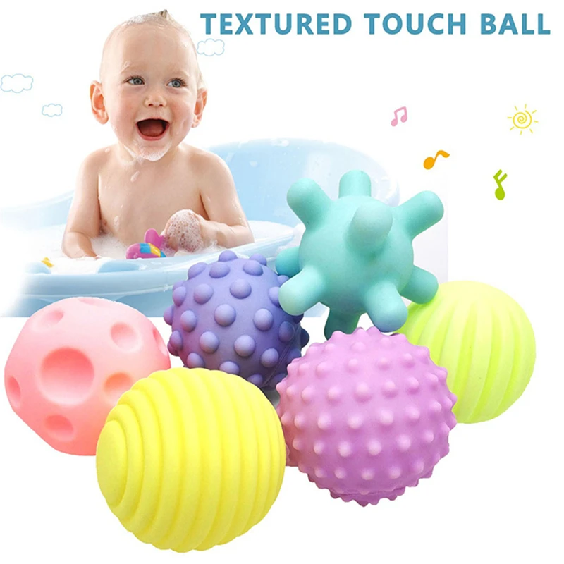 

6pcs/set Baby Toy Ball Develop Baby's Tactile Senses Toy Touch Hand Ball Toys Children Training Ball Massage Soft Ball Kids Game