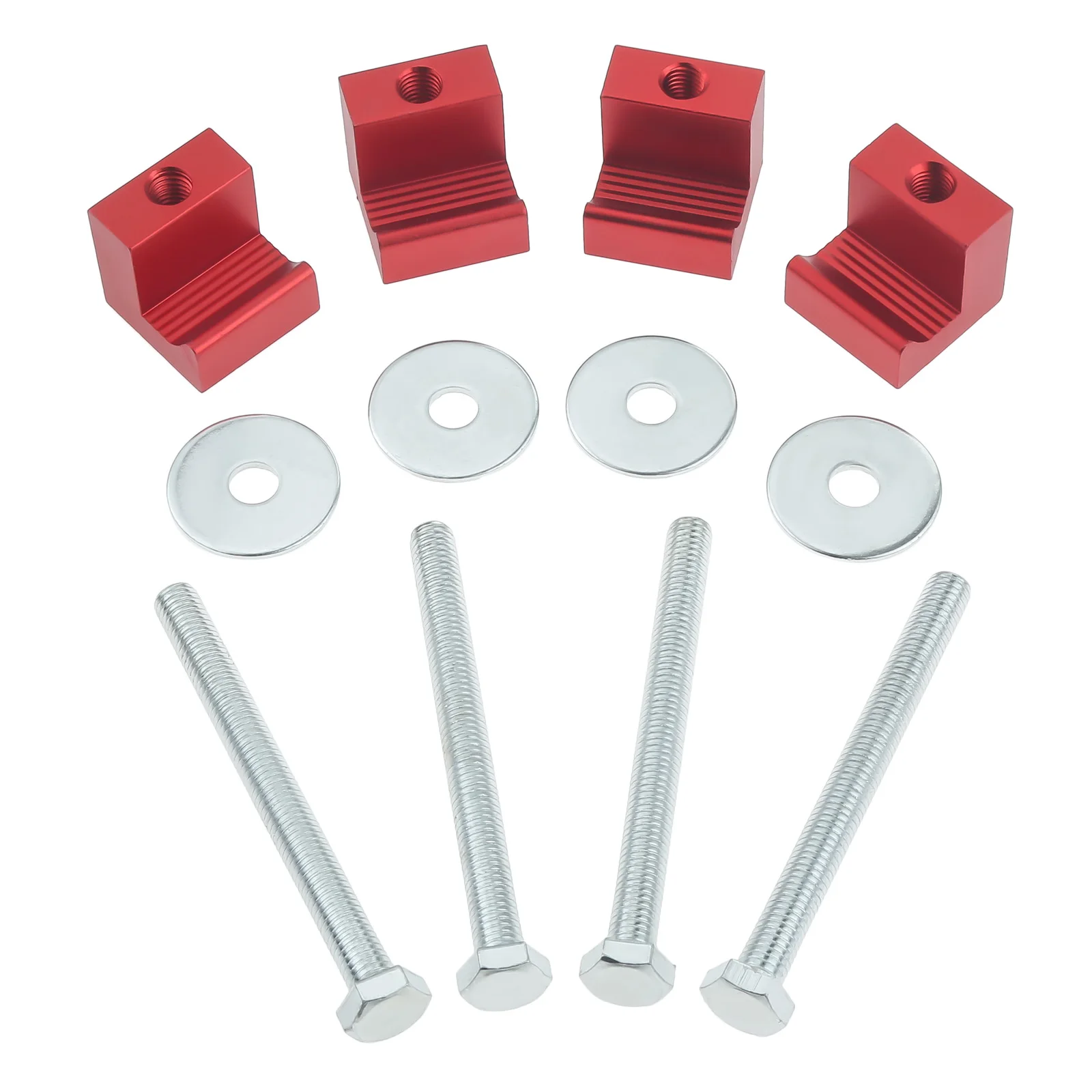 

4 Sets Truck Tool Box Mounting Kit Pickup Universal Fit Toolbox Tie Downs Aluminum Alloy J Hooks Crossover w/ Screws and Washers