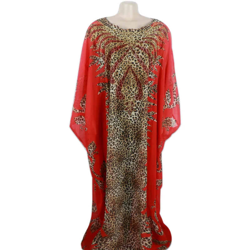 2023 New Muslim Robes Ladies Abaya African Dresses for Women Summer Chiffon Pearl Long Maxi Dress Traditional Clothing Plus Size
