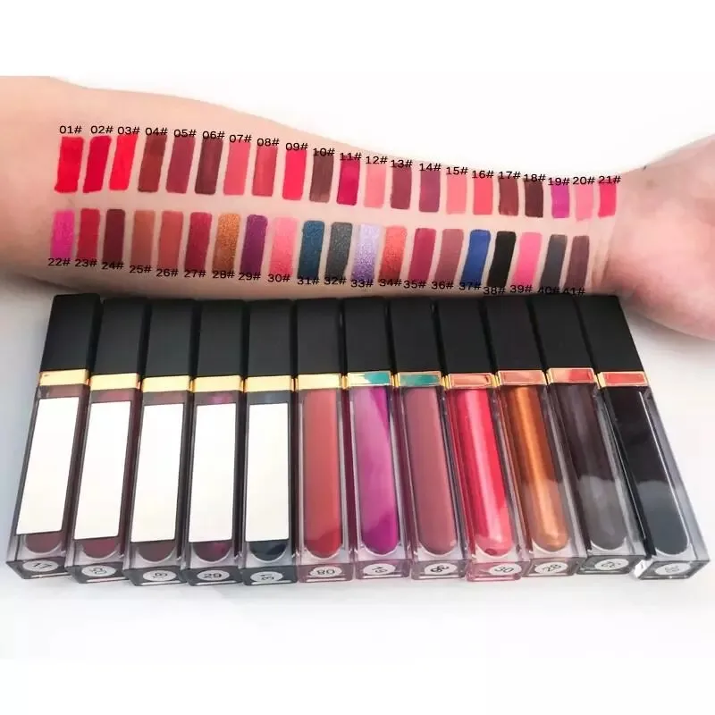

Low MOQ Matte Lipgloss Vendors 41 Color Lighted Lip Gloss With Mirror print logo