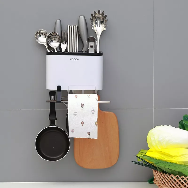 

1PC Organizer Kitchen Household Chopsticks Cage Multi-function Drain Tableware Storage Wall-mounted Tableware Container