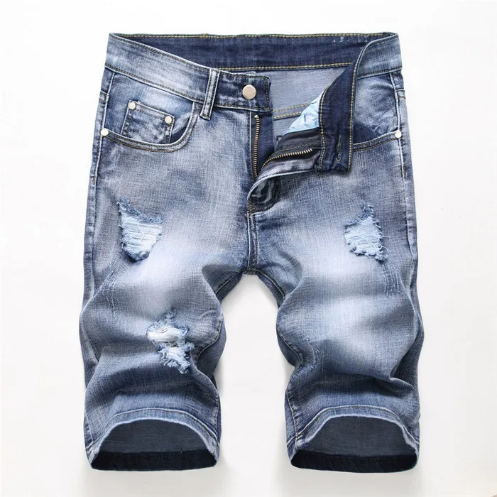 Summer Denim Shorts Male Jeans Men Jean Shorts Bermuda Skate Board Harem Mens Jogger Ankle Ripped Wave 38 40 42