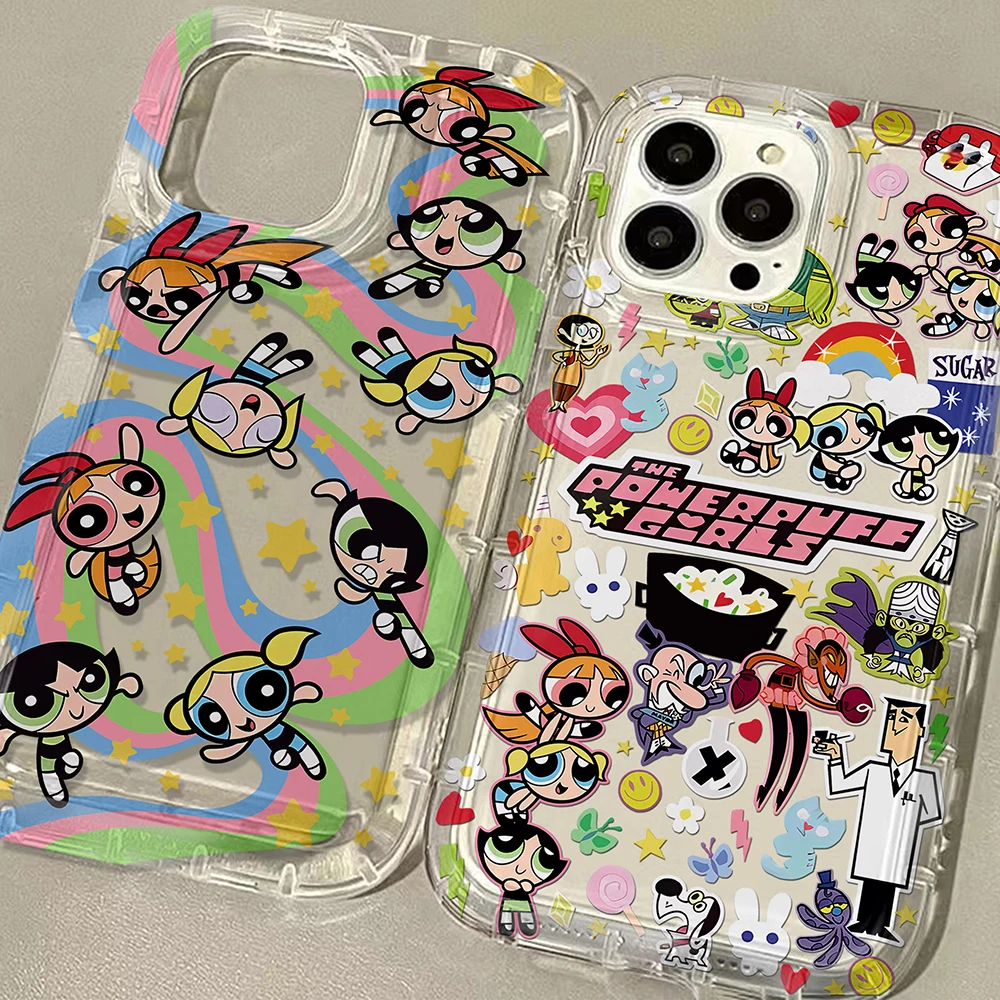 Милый чехол для телефона с рисунком Powerpuff Girls iPhone 16 15 14 13 12 11 Pro Max 7 8 Plus X XR XSMax подушка